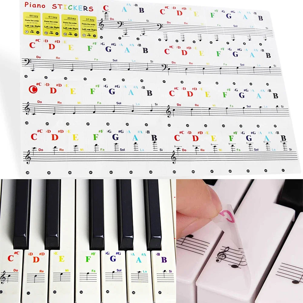 Colourful Piano Stickers - 88 Keys