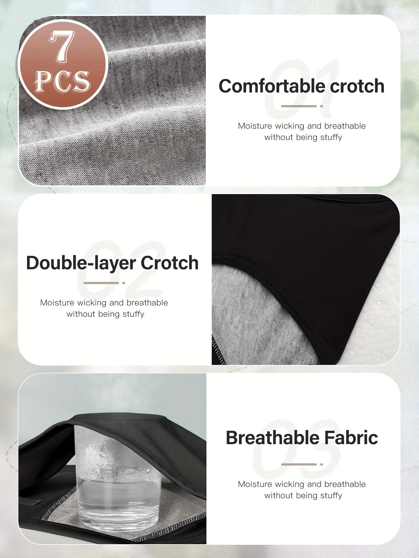 7-Pack Women’s Incontinence Underwear (Leak-Proof & Washable)