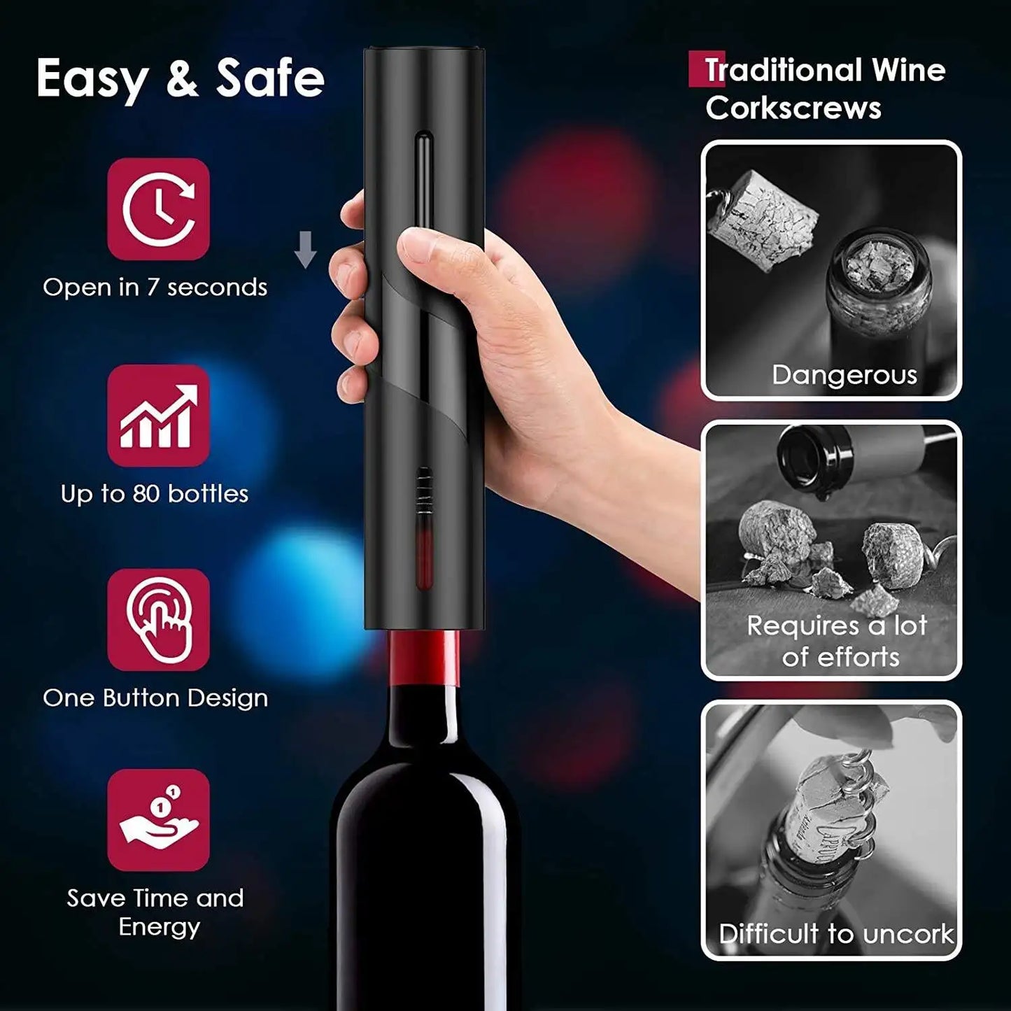 Electric Wine Opener Set (4 pcs)