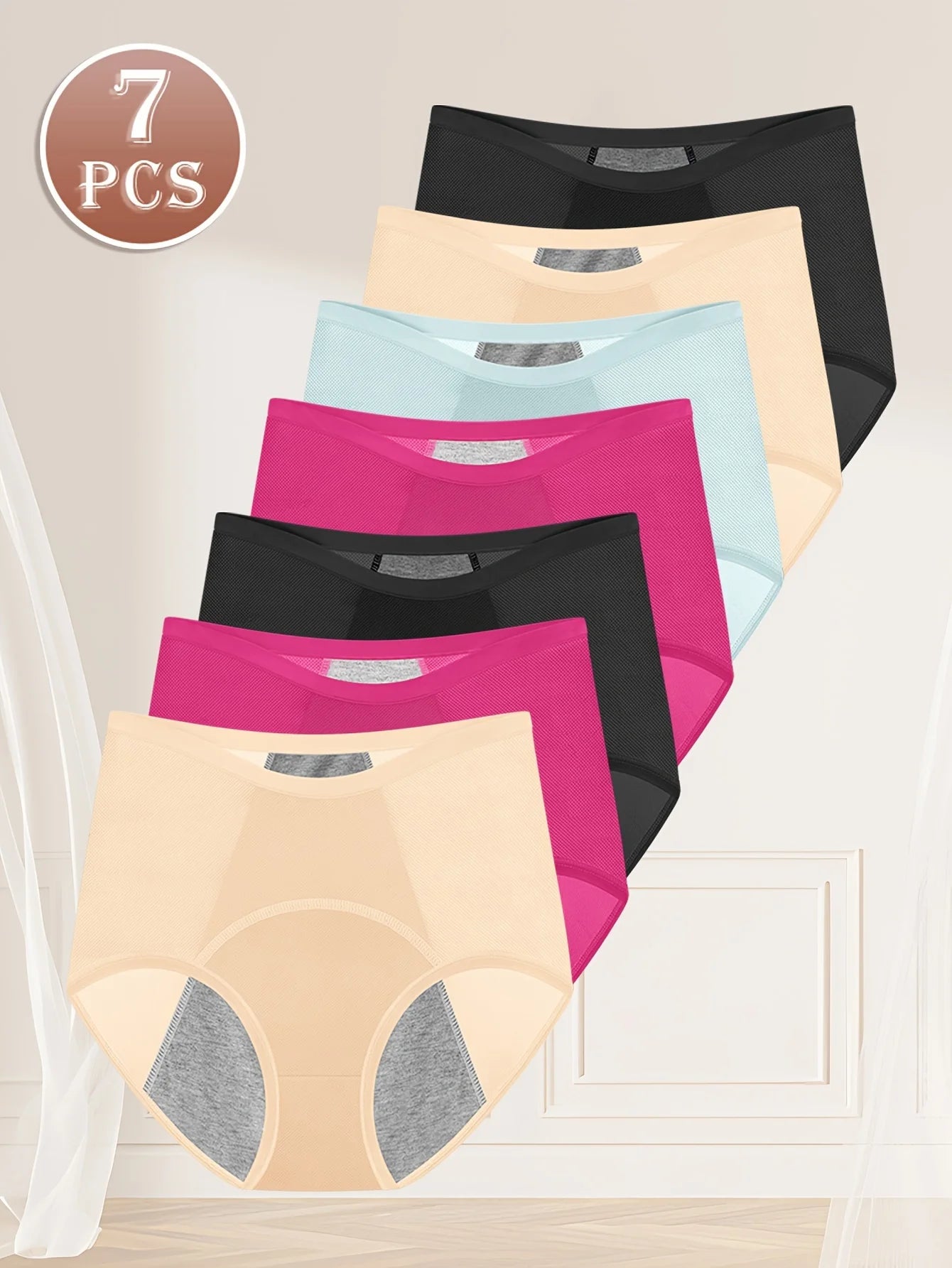 7-Pack Women’s Incontinence Underwear (Leak-Proof & Washable)