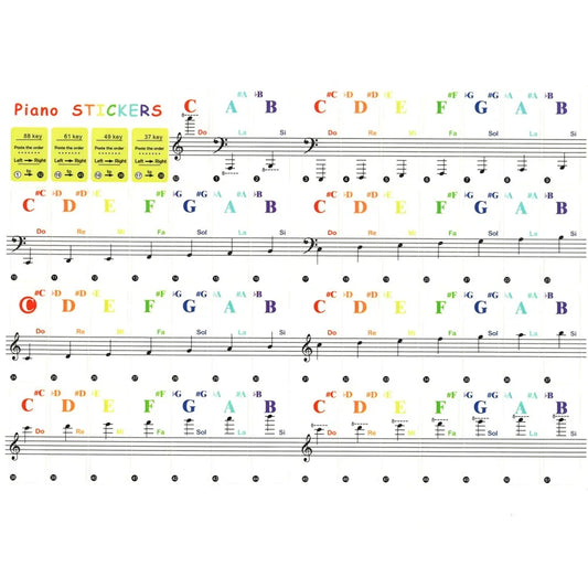 Colourful Piano Stickers - 88 Keys